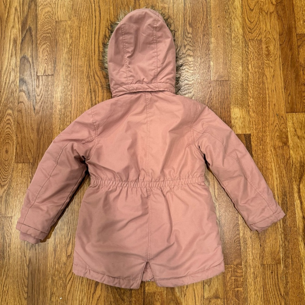 H&M Mauve Padded Parka Winter Coat - Excellent Condition - Size 6x - Picture 2 of 4